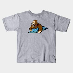 Sasquatch Surfer Cartoon Kids T-Shirt